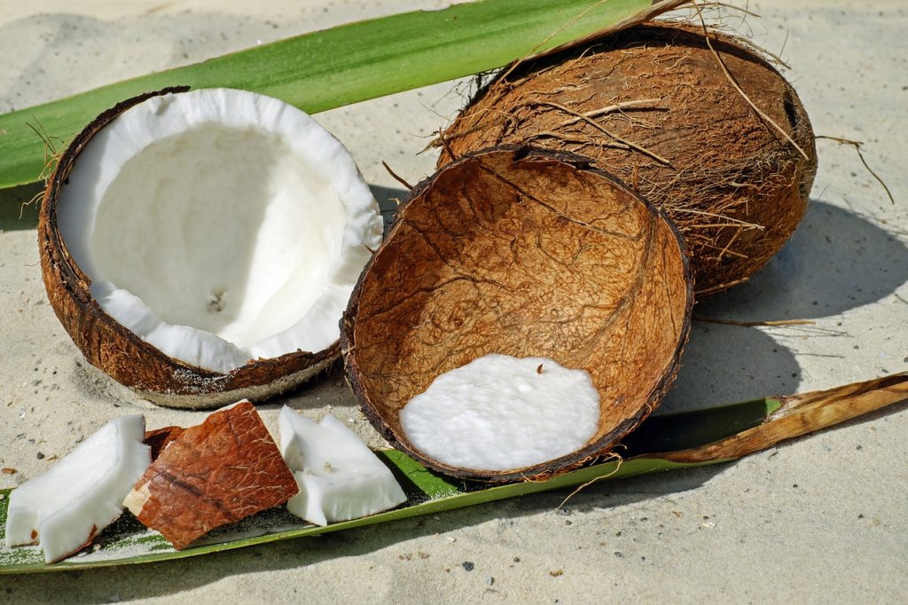 Coconut flesh and shell